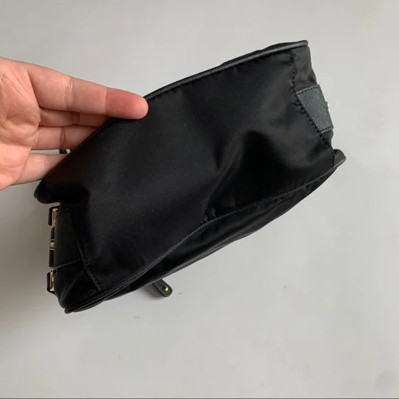 JPK Paris 75 Nylon Shoulder Bag Purse Black Gold Hardware - Picture 3 of 12